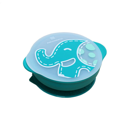 Baby Suction Bowl With Cover - Silicone Dinner Plate