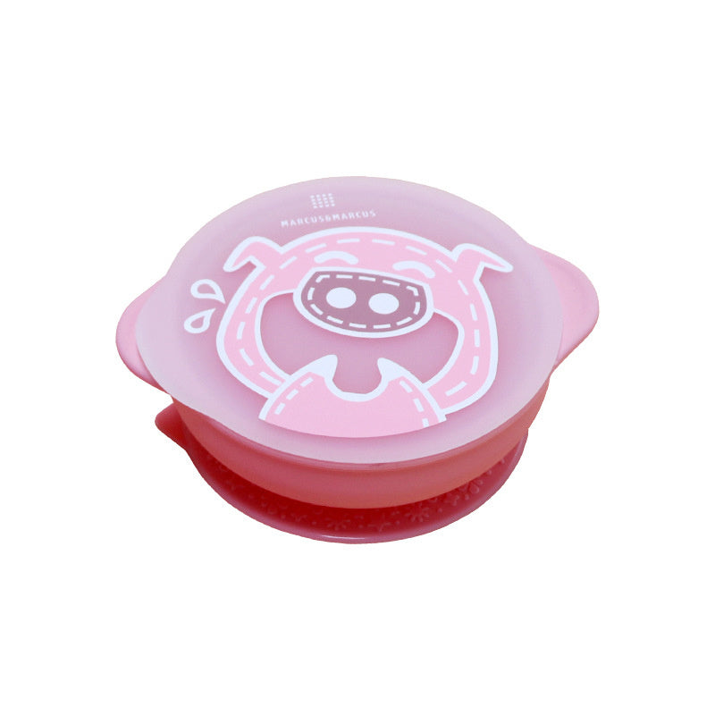 Baby Suction Bowl With Cover - Silicone Dinner Plate