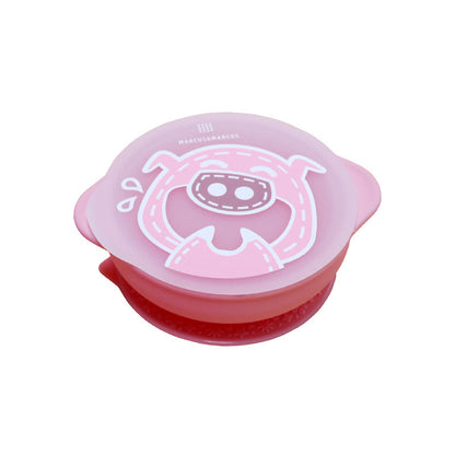 Baby Suction Bowl With Cover - Silicone Dinner Plate