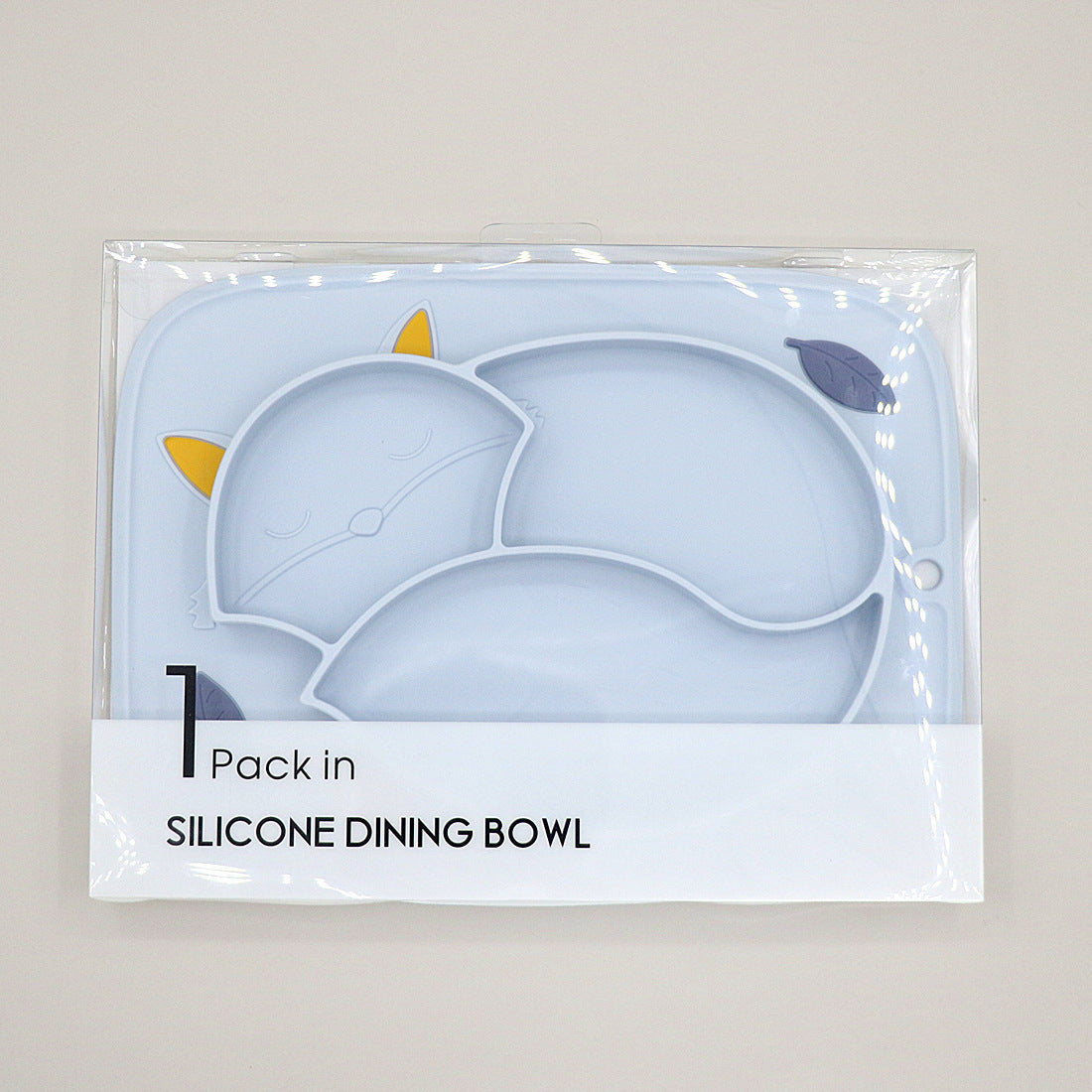 Color Matching Soft Cute Fox — Platinum Silicone Partitioned Dinner Plate