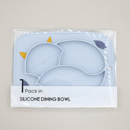 Color Matching Soft Cute Fox — Platinum Silicone Partitioned Dinner Plate