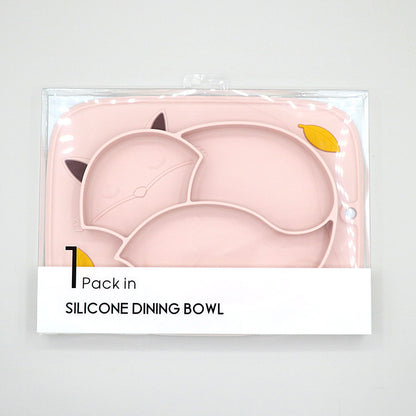 Color Matching Soft Cute Fox — Platinum Silicone Partitioned Dinner Plate