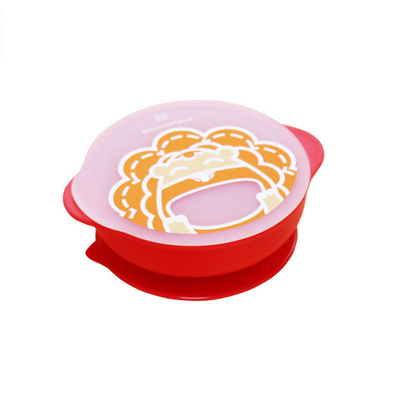 Baby Suction Bowl With Cover - Silicone Dinner Plate