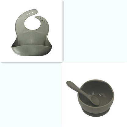 Silicone Tableware for Babies- Bowl & Matching Spoon & Bib