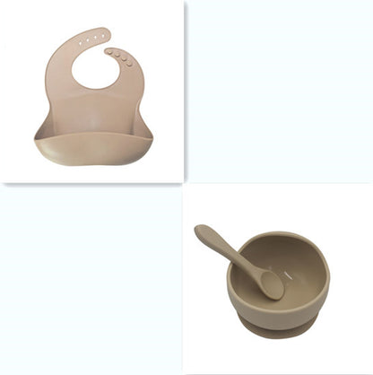 Silicone Tableware for Babies- Bowl & Matching Spoon & Bib